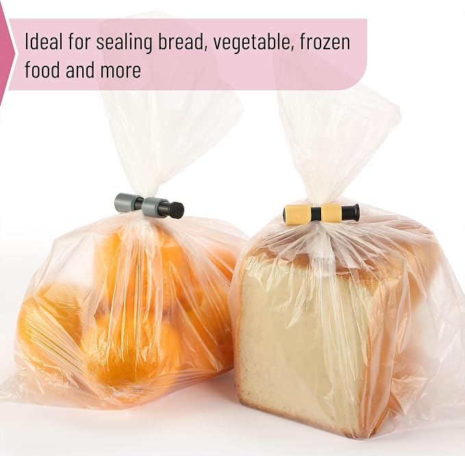 Mr. Pen- Squeeze and Lock Bread Bag Clips, 2.4 Inch, 8 Pack | Multicolor Squeeze Lock Clips, Reusable Bag Closures for Bread, Snacks, Coffee, Food Storage, Fits Thick and Thin Bags