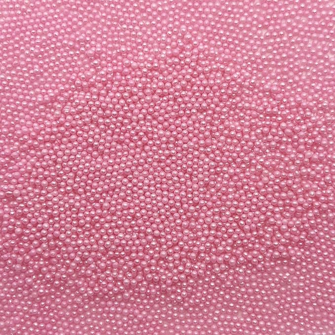CandiJumpin 2mm Edible Pink Pearls, Baby Pink Nonpareils Sprinkles Small Pearl Sprinkles for Cake Decorating Mini Sugar Pearls for Baking Baby Shower Party Wedding Christmas Supplies 3 OZ