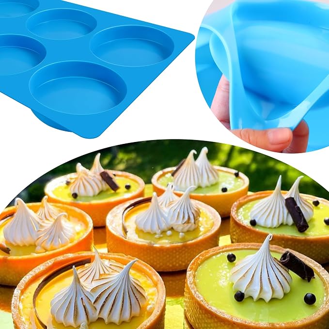 Sidosir Round Silicone Mold for Baking, 4inch Large Breakfast Sandwiches Mold Silicone for Whoopie Pie, Non-Stick Hamburger Buns Molds for Egg Pan (2, ROUND)