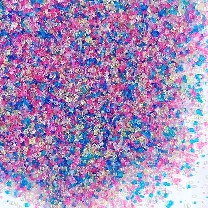 Sentovac Rainbow Sanding Sugar Crystals for Baking Edible Colorful Pastel Easter Crystals Sparkling Sugar Sprinkles Cake Cookie Cupcake Topper Ice Cream Decoration Supplies