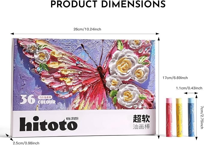 rubens Soft Oil Pastels Set (36 Macaron Colors), Professional Creamy Texture Oil Pastels for Easy Blending, Layering, Dreamy Art Supplies for Artists, Beginners & Adults
