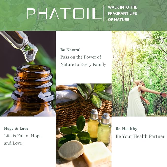 Jasmine Essential Oil 1.01fl.oz/30ml, PHATOIL Jasmine Oils Long Lasting Scents for Aromatherapy, Diffuser, DIY Soap and Candle Making
