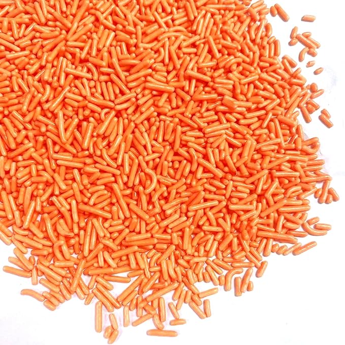 PhilaeEC Orange Jimmies Sprinkle Edible Soft Jimmies Sprinkle for Cake Decoration Cupcake Topper Cookie Baking Decorations Halloween Christmas Valentine Supplies 2.75oz/78g