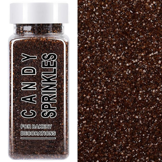 Brown Sanding Sugar Sprinkles, 4.6 oz Edible Sparkling Sugar Crystals for Baking Topping, Chocolate, Cupcakes, Cookies, Ice Cream & Cake Decorating, Fall Thanksgiving Halloween Christmas Supplies