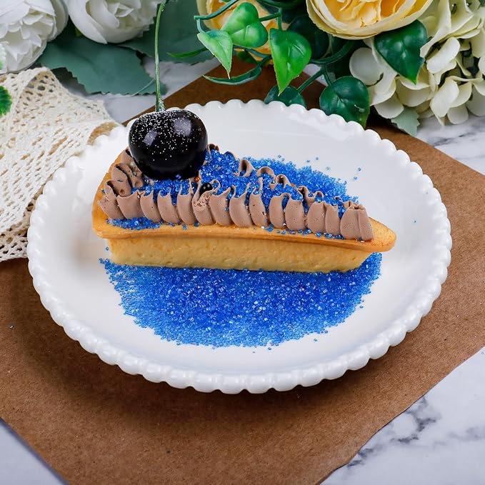 Blue Sanding Sugar - Sparkling Sugar Crystals for Baking Decorations (130g/4.6oz) - Edible on Cookies, Cupcakes, Cakes, Ice Cream | Wedding, Party, Valentines Sugar Sprinkles