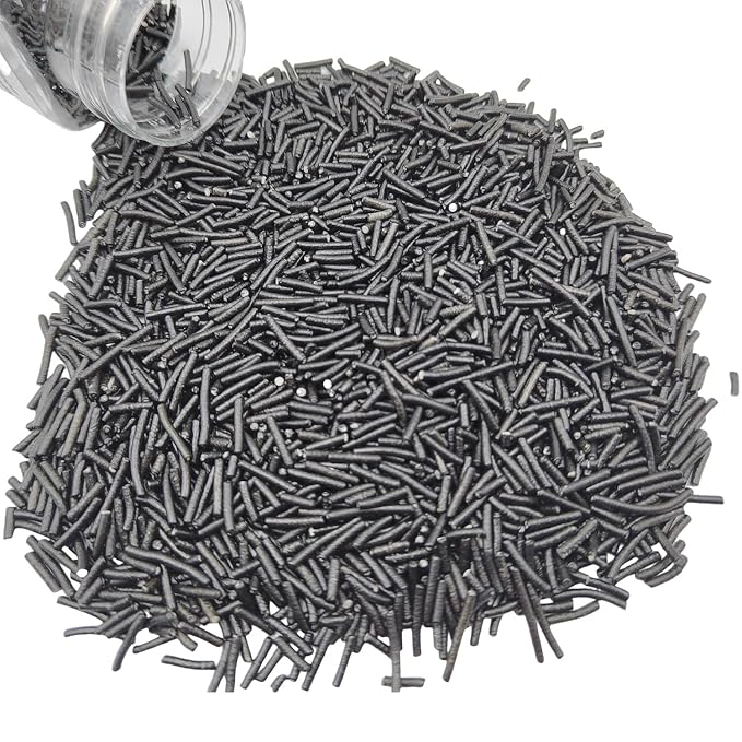 Jimmies Sprinkles, Edible Jimmy Sprinkles, Black Crunchy Jimmies Mix for Cake Decorating, Edible Cookie Cupcake Decorations for Halloween Baking and Holiday Party Treats