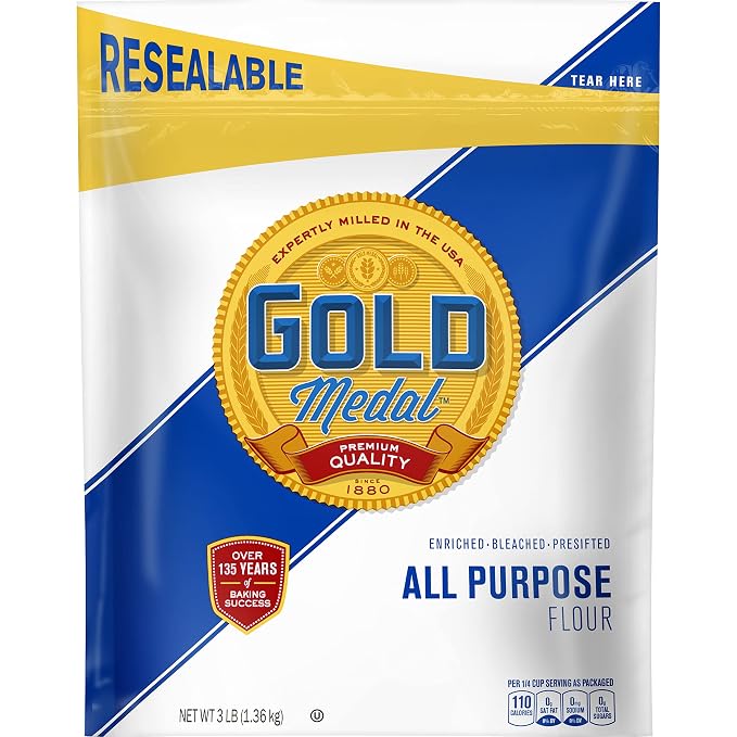 Gold Medal All Purpose Flour, Baking Flour, 3 lb Resealable Bag