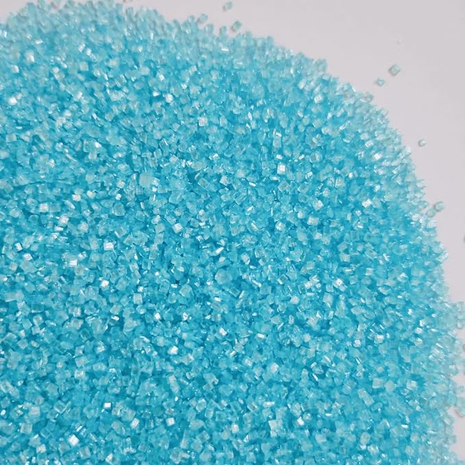 HeDeon&Rles Edible SkyBlue Sanding Sugar Crystals for Baking 120g/4.23oz Sparkling Sugar Crystals Cake Cupcake Pancake Ice Cream Top Birthday Wedding Easter Halloween ChristmasCake Decoration