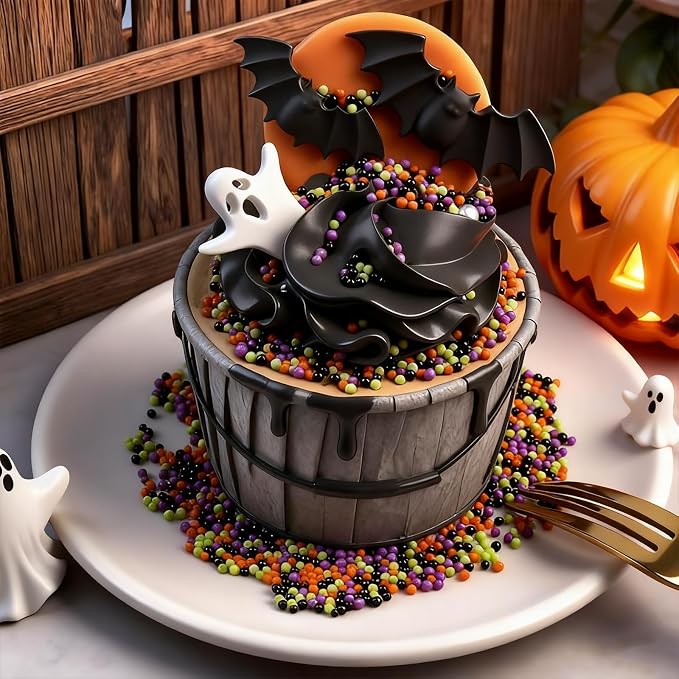 Halloween Sprinkles - Sprinkles for Cake Decorating, Candy Eyeballs, 4 Pack Edible Sprinkle Mix, Perfect for Baking, Cookies, Cupcake Topper, 320g/11.3oz