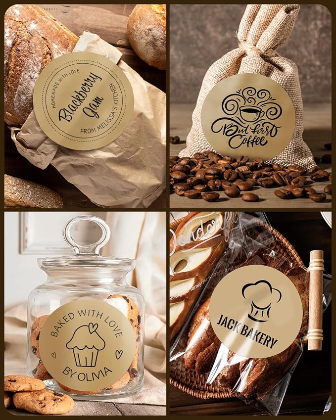 MUNBYN 3 Inch Brown Round Thermal Labels, Multi-Purpose Circle Thermal Stickers for Small Business, 500 Labels/1 Roll