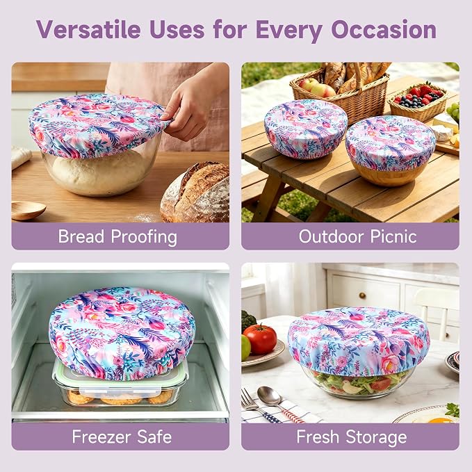 Bowl Covers Reusable Bread Proofing Bowl Covers Sourdough Bread Baking Accessories, Colorful