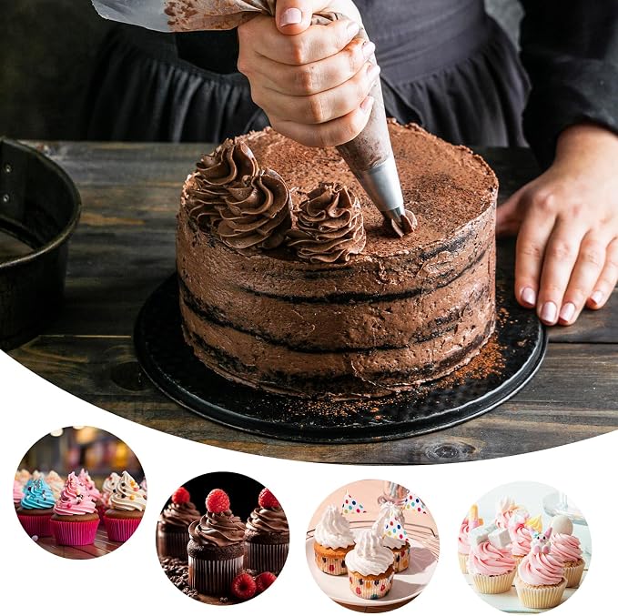 Oruola 50Pcs Cake Tips for Decorating, 48 Different Patterns Stainless Steel Cake Decorating Tips and 2 Reusable Plastic Coupler for Cake & Cupcake Cookies Decorating, Cake Piping Tips Set