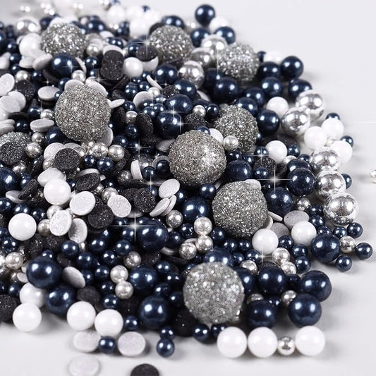 Black & Silver Sprinkles for Cake Decorating 4.23ounce - Sparkle Pearl Candy for Cupcake Toppers, Ice Cream, Candy, Cookie Decorations - Silver Sprinkles for Princess Bridal Shower Wedding Party