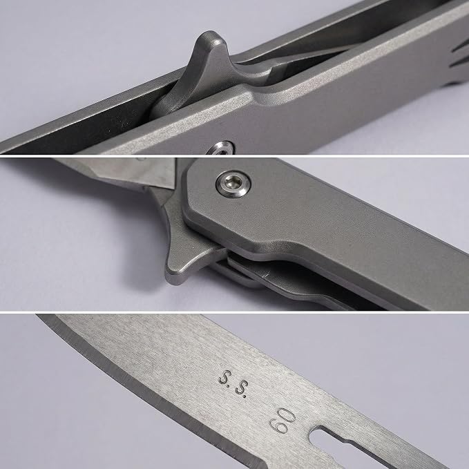 Bread Lame Bread Scoring Tool for Sourdough Baking, Folding Bread Scorer with 5PCS #60 Stainless Steel Blades, All-Metal Scoring Knife for Home Kitchen and Baking Classes, Sandblasted Gray