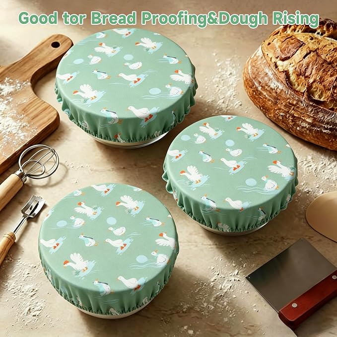 6PCS Bowl Covers Reusable Bread Proofing Bowl Covers Sourdough Bread Baking Accessories, Goose