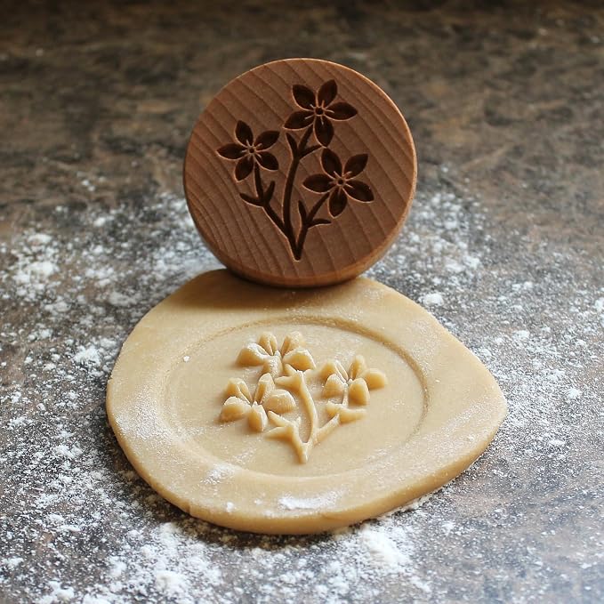 Wood Cookie Stamp, 2.5 Inch (Spring Bouquet CS-136)