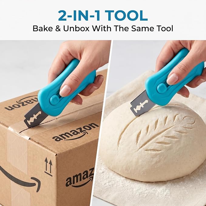 Sourdough Scorer Tool, Extractable Bread Lame Dough Scoring Knife (Red) | Upgraded Magnetic Scoring Knife for Sourdough Bread Baking, Bread Razor for Homemade Bread, Includes 10 Razor Blades