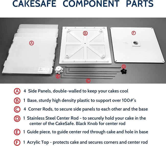 CAKESAFE Reusable Mini Cake Transporter, Clear Plastic Cake Carrier (14" W x 16" H)