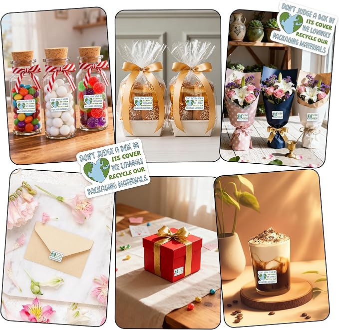 500Pcs Funny Packaging Thank You Package Sticker, Small Business Online Retailers Small Shop Mail Envelopes Shipping Stickers, Reused Box, Recycle Recycling Sticker