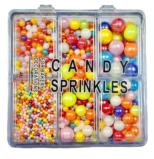 Sentovac Colorful Nonpareils Pearls Mixing Cake Sprinkles Cake and Cupcake Topper Decorations Sprinkles for Decorating Party Supplies