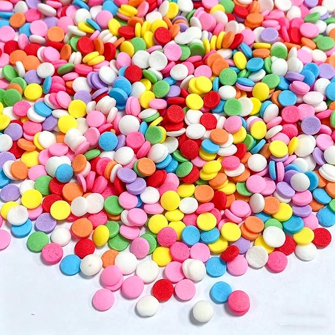 Sentovac Rainbow Round Confetti Sprinkles Edible Colorful for Cake Decorating Sprinkle Candy Cake Cupcake Cookie Baking Donuts Ice Cream Decorations Birthday Party Christmas Holiday Supplies