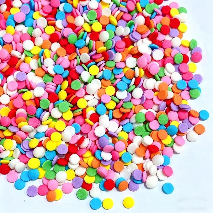 Sentovac Rainbow Round Confetti Sprinkles Edible Colorful for Cake Decorating Sprinkle Candy Cake Cupcake Cookie Baking Donuts Ice Cream Decorations Birthday Party Christmas Holiday Supplies