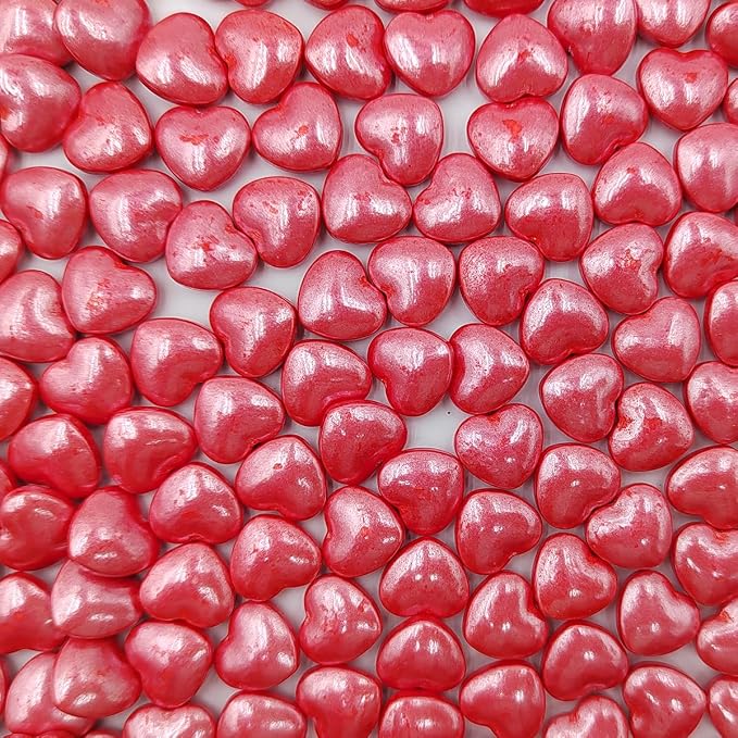 Red Heart Sprinkles, Edible Heart Cake Decorating, Baking Cake Decorations Cupcake Toppers Cookie Decorating, Wedding Party Valentine Supplies