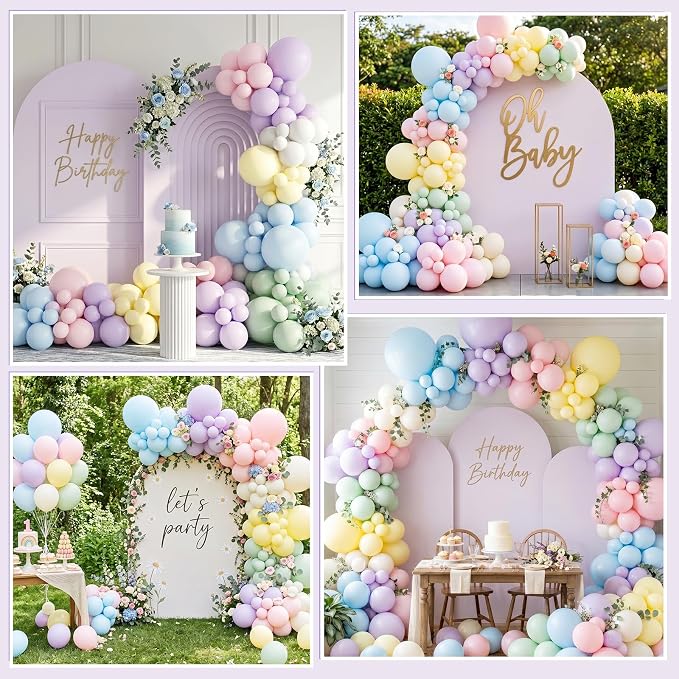 SNLN Purple Pastel Balloon Arch Kit, 140Pcs Lavender Pink Blue Balloons for Baby Shower Gender Reveal Birthday Wedding Bridal Shower Party Decorations