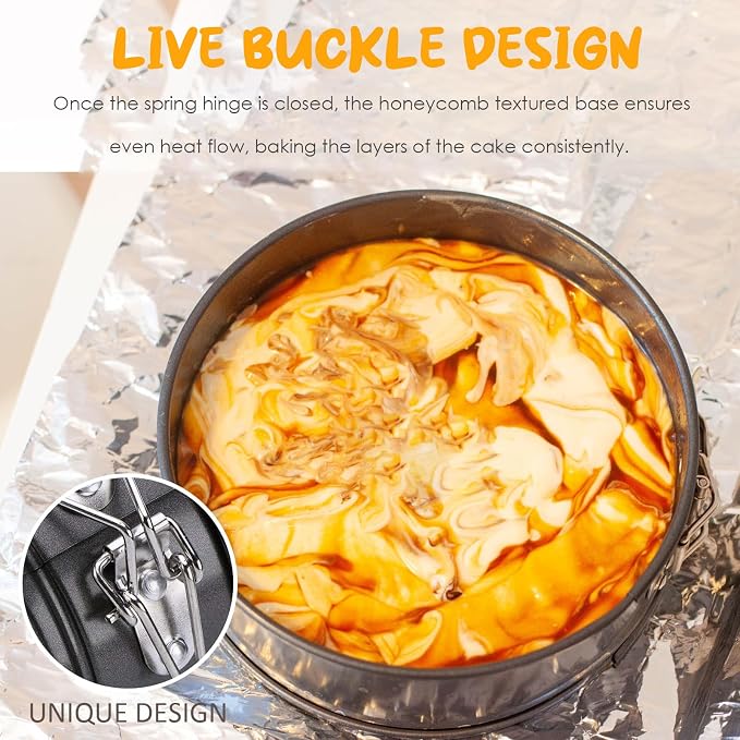 10 Inch Premium Non-stick Springform Pan, Leakproof Round Cheesecake Pan with Removable Bottom, Spring Form for Baking (Black)