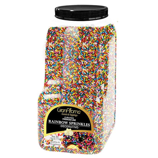 GranAroma Rainbow Sprinkles, 7 lb, Decorative, Cakes & Cupcakes