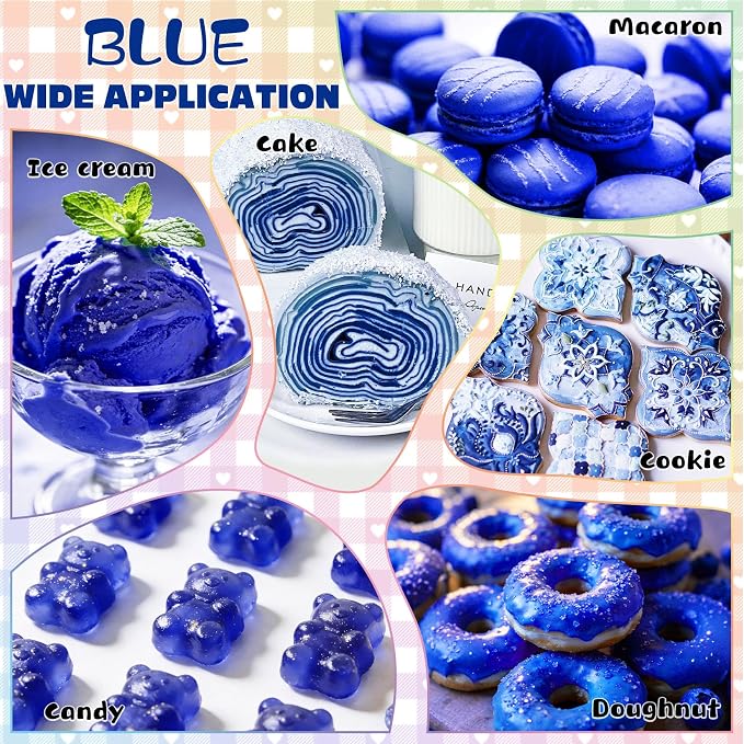Blue Natural Food Coloring - 50ml Plant Based Food Dye, No FD&C & Artificial Dyes, Gluten-Free, Food-Grade, Vibrant Liquid Colors for Icing, Baking, Cake Decorating, Frosting, Fondant, Slime - 1.69 Fl.Oz Bottles