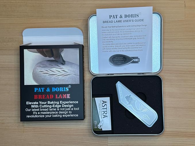 pat & doris sourdough bread lame dough scoring lame scoring knife – CNC Aluminum Alloy Handle with Stainless Etched Side Plates, Adjustable Knife Lenght Magnetic Blade Storage
