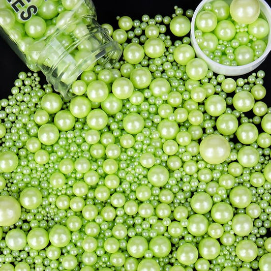 Sprinkles for Cake Decorating, 4.6oz Light Green Pearl Sprinkles Mix for Ice Cream, Cupcake, Baking, Cookies, Cake toppings