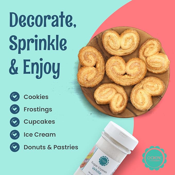 O’Creme Sugar Crystals - Coarse Sugar for Cookie Decorating - Eye-Catching Sugar Crystals – Coarse Sugar for Unique Cake Toppings, Cupcakes and Cookies – Ideal Decoration Solution - 10 Ounce Orange