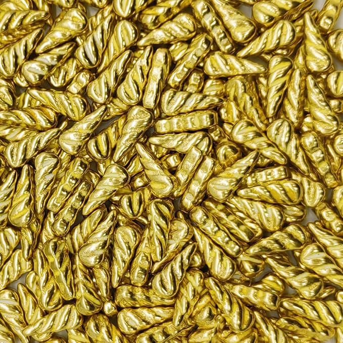 Super Gold Unicorn Horn Sprinkles Edible Unicorn Horn Cake Decorating Cake Decorations Cupcake Toppers Cookie Decorating Perfect for Cakes, Cupcakes, Desserts Toppings 3OZ