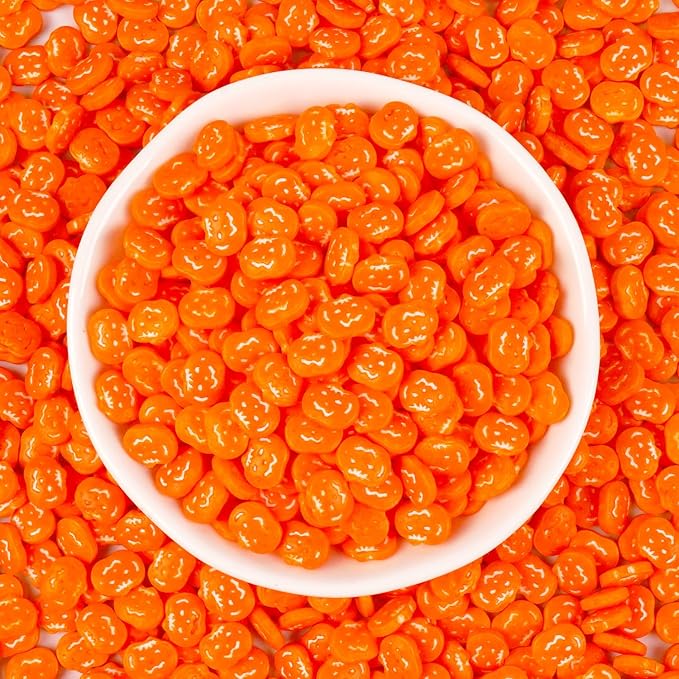 Edible Pumpkin Sprinkles for Cake Decorating, Halloween Orange Sugar Sprinkles, 150g/5.29oz, Perfect for Cake Decoration, Cupcake Decorations Donuts Toppings
