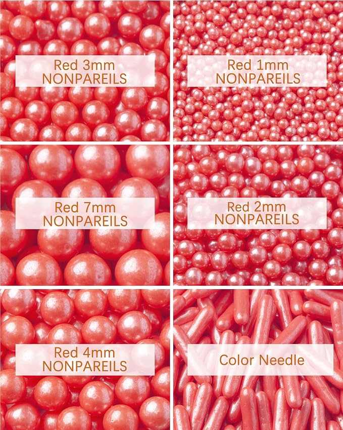 Sprinkles for Baking Edible Sugar Confetti, Nonpareils & Sugar Pearls - Six Pearl Sprinkles Mix Cake Decorations, Cookies, Cupcakes, Dessert Toppings (Spring Pastel Colors) Bundle
