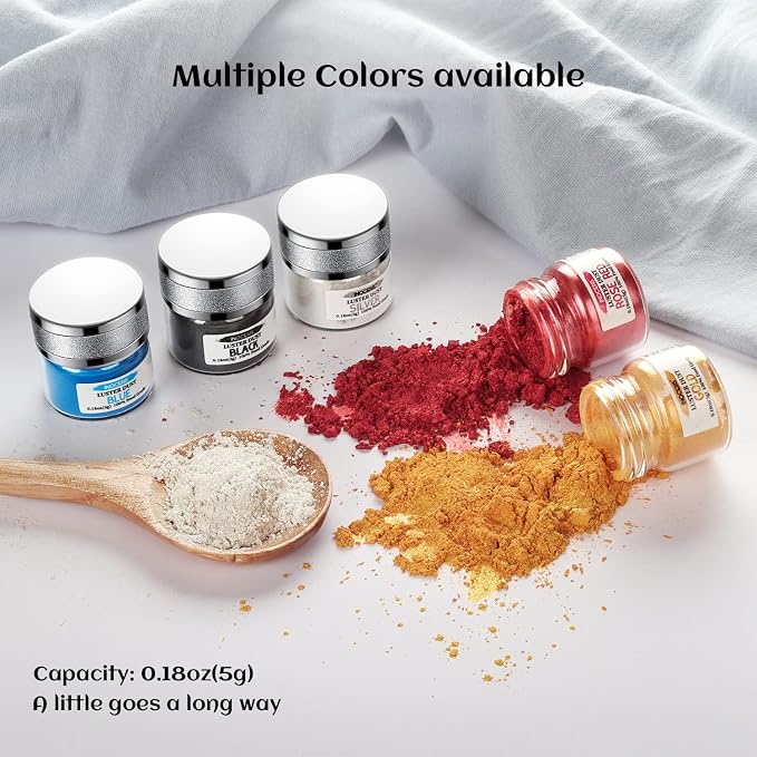 INOCERIS Edible Luster Dust, 5 Grams Food Grade Gold Cake Dust Shimmer Metallic Gold Food Coloring Powder for Cake Decorating, Baking, Fondant, Chocolate, Candy, Drinks, Cookies
