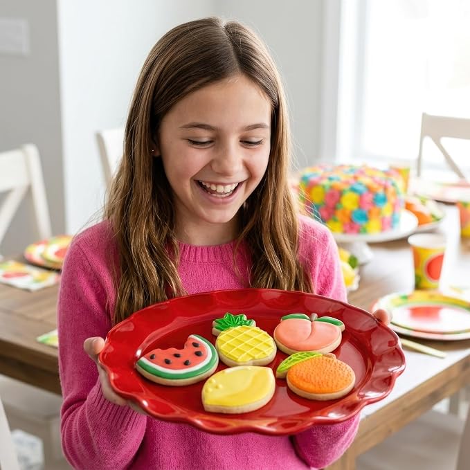 Ann Clark Cookie Cutters Fruit Cookie Cutters Summer 5-Pc. Set Made in USA, Watermelon, Peach, Lemon, Orange, Pineapple