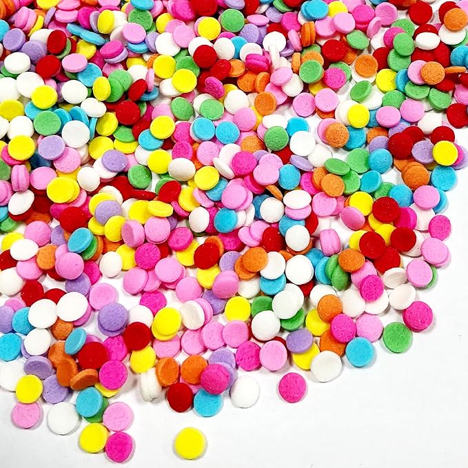 Homipooty Rainbow Round Sprinkles for Cake Decorating 100g/3.5oz Edible Confetti Sprinkles Mix for Baking, Ice Cream Toppings, Cupcakes, Cookies, Donuts