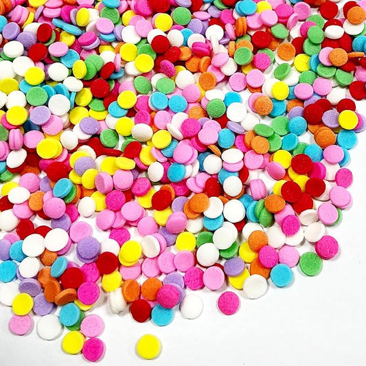 Homipooty Rainbow Round Sprinkles for Cake Decorating 100g/3.5oz Edible Confetti Sprinkles Mix for Baking, Ice Cream Toppings, Cupcakes, Cookies, Donuts