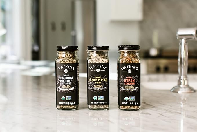 Watkins Gourmet Organic Spice Jar, Seafood & Poultry Seasoning, Jar 3.3 Ounce (Pack of 3)