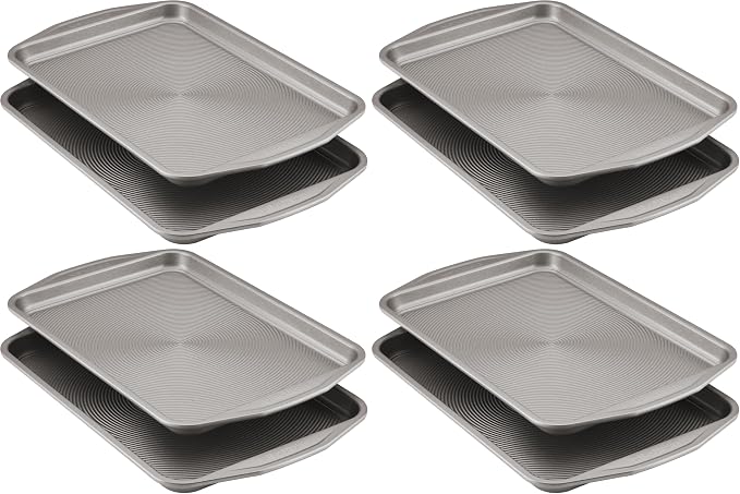 Circulon Nonstick Bakeware Set, Cookie Sheets for Baking Nonstick, 1-Piece, Gray (Pack of 8)