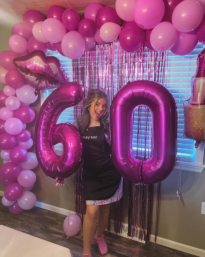Rosy Purple 8 Balloon, Number Balloons 40 Inch, 8th Birthday Decorations for Girls, Birthday Balloons, Rosy Purple Party Supplies, Number 8 Balloon