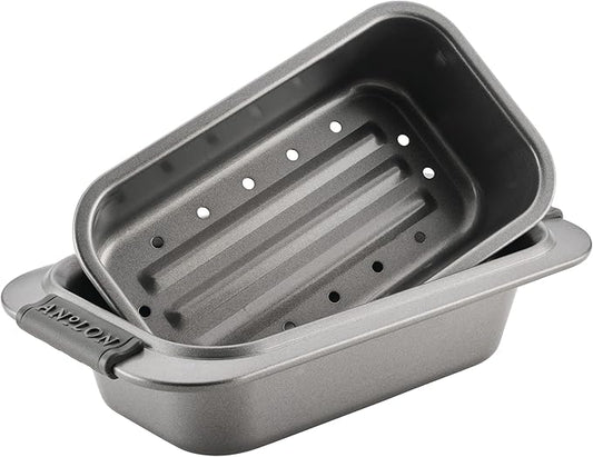 Anolon Advanced Bakeware Nonstick Bread Loaf Pans Set, 2-Piece, Gray