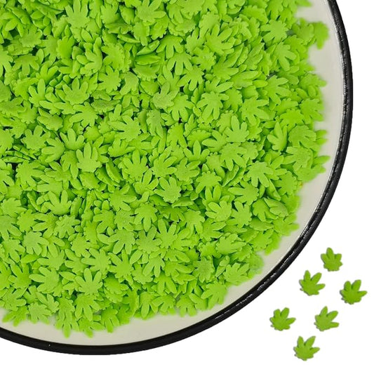 Edible Sugar Green Hemp Leaf Sprinkles Cake Cupcake Toppers Cookie Decorations Sweet Dessert Sprinkle for Party Decorating, 3.4 oz