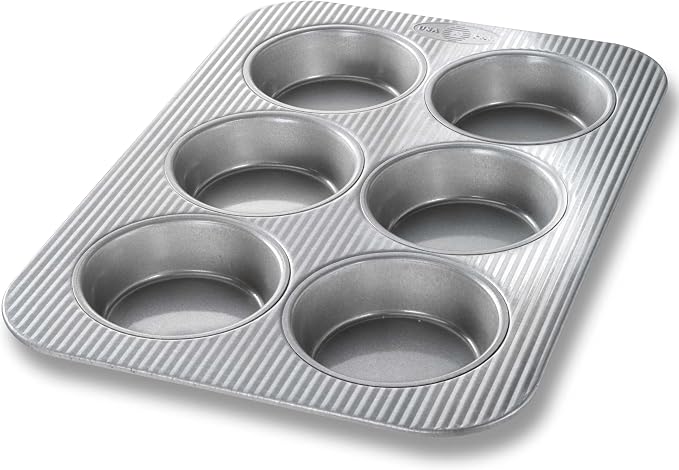 USA Pan Bakeware Nonstick Mini Round Cake Pans, Aluminized Steel (Pack of 6)