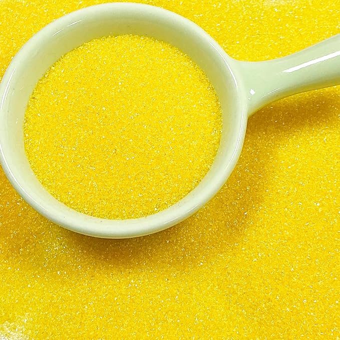 Edible Yellow Sanding Sugar Sprinkles 142g/ 5.01oz Sugar Crystals for Cake Decorating Candy Baking Decorations Ice Cream Toppings and Cookie Decorating for Valentines Halloween Christmas