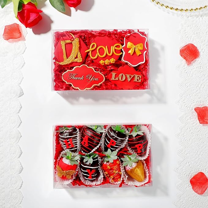 20PCS 8x5x2 Inch Clear Cookie Boxes Chocolate Covered Strawberry Boxes Bakery Boxes with Window Cakesickle boxes Chocolate Truffle Boxes Pretzel Boxes