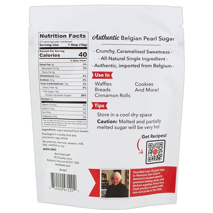 Ann Clark Authentic Belgian Pearl Sugar, 8 oz. (2 Pack)
